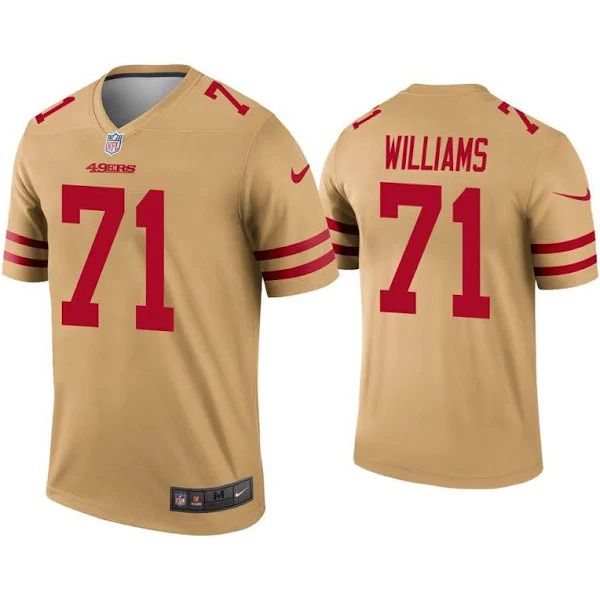 Men San Francisco 49ers #71 Trent Williams Nike Gold Inverted Legend NFL Jersey->san francisco 49ers->NFL Jersey